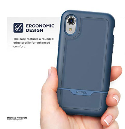 ENCASED iPhone XR Heavy Duty Protective Case [Military Grade] Full-Body Rugged Impact Protection (Rebel Blue) - color: Blue