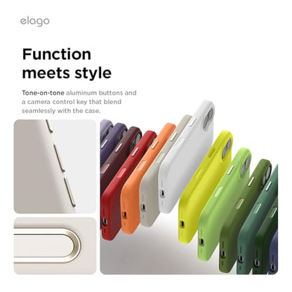 elago Premium Magnetic Silicone Case for iPhone 17 Stone | Compatible with MagSafe, Liquid Silicone Material, Protection, Shockproof, Slim Phone (Stone) - color: Stone, size: iPhone 17