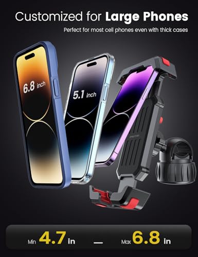 2 Pack Bike Phone Holder Mount [Gift Set]- Accesorios para Motos Stand - color: Black Red-2 Pack