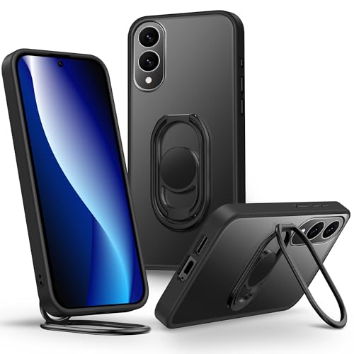 Shields Up for Samsung Galaxy S25 Edge Case with Stand, Galaxy S25 Edge Case with Double Ring Holder [Adjustable & Foldable] Protective Translucent Matte Cover for Samsung S25 Edge- Frosted Black - color: Frosted Black, size: Galaxy S25 Edge