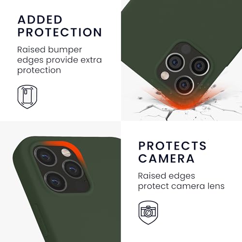 kwmobile Case Compatible with Apple iPhone 12 / iPhone 12 Pro Case - Soft Slim Protective TPU Silicone Cover - Dark Green - color: dark green