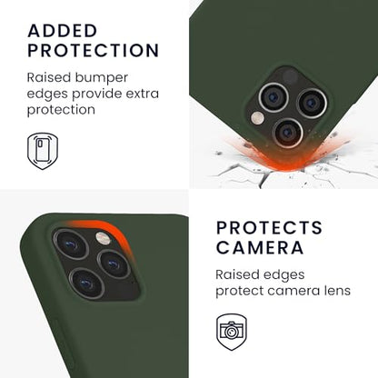 kwmobile Case Compatible with Apple iPhone 12 / iPhone 12 Pro Case - Soft Slim Protective TPU Silicone Cover - Dark Green - color: dark green
