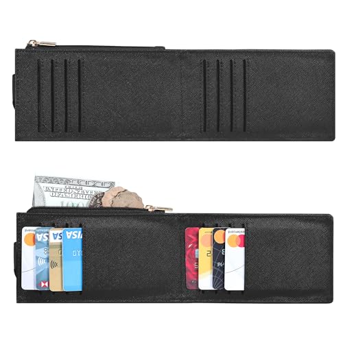 Chelmon Women's RFID Slim Card Holder Wallet | Thin Bifold Multi Card Case with Zipper Coin Pocket Purse for Women(Black) - color: Black