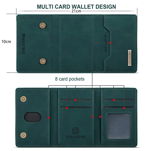 Leather Wallet Phone Cases Compatible with iPhone 14 Pro Max Case with Card Holder Men 6.7'' 2 in 1 Detachable Back Cover (Green, IP 14 Pro Max) - color: Green, size: IP 14 Pro Max
