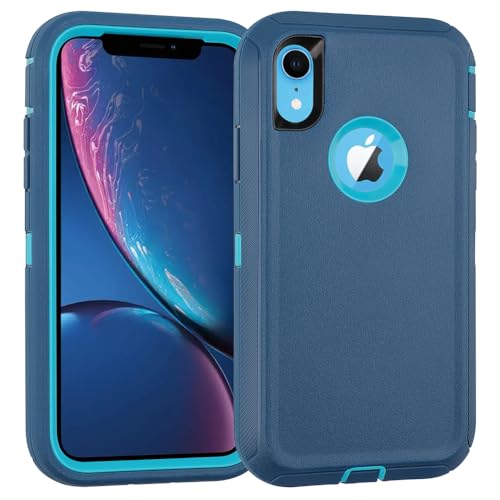 Co-Goldguard Case for iPhone XR Case 3-Layer Heavy Duty Bumper Cover Military Grade Drop Protection Shockproof Phone Case for iPhone XR 6.1 CyanGreen - color: CyanGreen