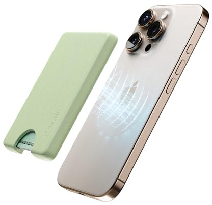 Casely MagWallet | Kiwi Kiss | Matcha Green Shimmer | Slim Wallet Card Holder | Compatible with MagSafe | Soft-Touch Hard Silicone | Holds Up to 3 Cards - color: Kiwi Kiss | Matcha Green Shimmer