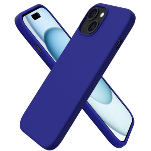ORNARTO Compatible with iPhone 15 Case 6.1, Slim Liquid Silicone 3 Layers Full Covered Soft Gel Rubber Phone Case, Anti-Scratch Shockproof Protective Cover 6.1 Inch, Klein Blue - color: Klein Blue