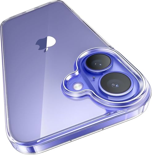 Case for iPhone 16 6.1-Inch, Non-Yellowing Shockproof Phone Bumper Cover, Anti-Scratch Clear Back (Clear)