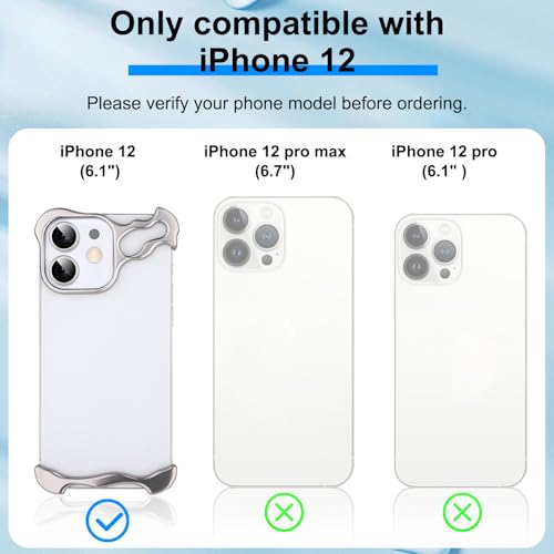 Frameless Phone Case Crafted for iPhone 12 Silver - color: Aluminum Silver, size: iPhone 12