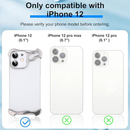 Frameless Phone Case Crafted for iPhone 12 Silver - color: Aluminum Silver, size: iPhone 12