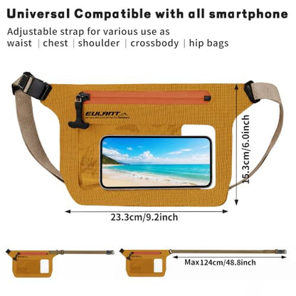 IPX8 Waterproof Phone Pouch,Reusable Fanny Pack Dry Bag | Fanny Pack Dry Bag with Screen Touch Sensitive for Beach Swimming,Boating,Kayaking,Rafting - color: Yellow, size: 1 PC