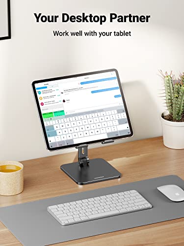 UGREEN Tablet Stand Compatible for iPad Desk Stand Holder Adjustable Aluminum Thicker Base Compatible with iPad Pro Air Mini 13 12.9 11 Inch Home Office Desk Accessories Black - color: Black