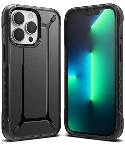 Ringke DX Compatible with iPhone 13 Pro Max, Tough Dual-Layered Military Grade Drop Protection Heavy Duty Frame Bumper Back Cover for 6.7-Inch (2021) - Black