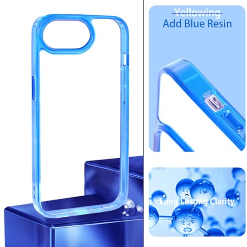 JJGoo for iPhone 17e Case and for iPhone 16e Case Clear, Transparent Shockproof Hard PC Back Protective Cover Bumper Phone Case for iPhone 16e / 17e - color: Dark Blue