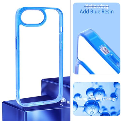JJGoo for iPhone 17e Case and for iPhone 16e Case Clear, Transparent Shockproof Hard PC Back Protective Cover Bumper Phone Case for iPhone 16e / 17e - color: Dark Blue