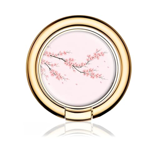 Cell Phone Ring Holder, Cute Metal Phone Grip Stand Finger Ring Kickstand, Flexible 360°Rotation Phone Tablet Case Accessories Compatible with Most Phones Cherry Blossom Branch - color: Cherry Blossom Branch