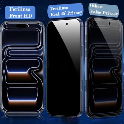 Ferilinso Privacy Screen Protector for iPhone 17 Pro Max, Tempered Glass - size: iPhone 17 Pro Max 6.9 INCH