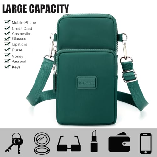 JANKS Small Crossbody Bags for Women Mini Cell Phone Purses Handbag Shoulder Bag - color: E-green