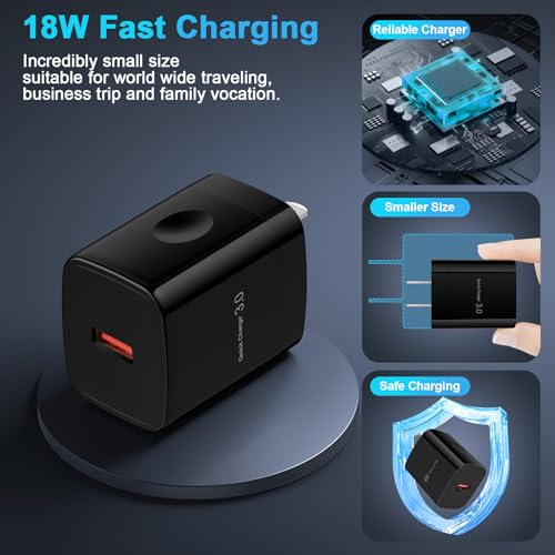 Samsung S25 Ultra Wireless Phone Charger Fast Charging Pad for Samsung Galaxy S26/S25/S24 FE/S23/S22/S21/S20 Plus/Pixel 10 Pro XL/9a/9/8a/8/8 Pro/7a/7/15W Wireless Charger Station with QC 3.0 Adapter