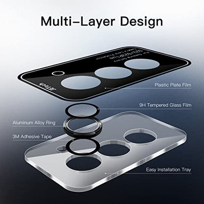 JETech Camera Lens Protector for Galaxy S23/S23+, Phantom Black, 1 Set