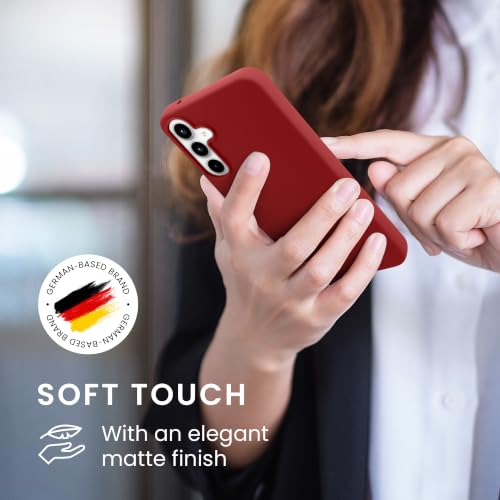 kwmobile Case Compatible with Samsung Galaxy A55 5G Case - Soft Slim Protective TPU Silicone Cover - Rhubarb Red - color: Rhubarb Red, size: Galaxy A55 5G