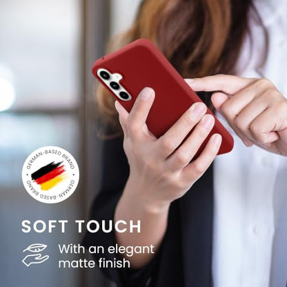 kwmobile Case Compatible with Samsung Galaxy A55 5G Case - Soft Slim Protective TPU Silicone Cover - Rhubarb Red - color: Rhubarb Red, size: Galaxy A55 5G