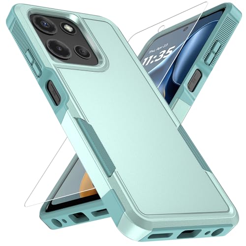 Vinve for Moto G 2025 Case with HD Screen Protector, Military-Grade Shockproof & Dual-Layer Protection, Anti-Slip Grip Design Phone Case, Green - color: Green
