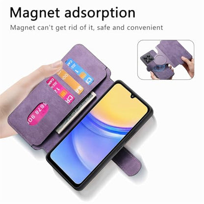 2 in 1 Wallet Case for Xiaomi 14T CMG Purple | PU Leather Magnetic Flip Folio Case with RFID Blocking Card Holder, Credit Card Slots Kickstand, Shockproof Protective Cover - color: Purple, size: Xiaomi 14T