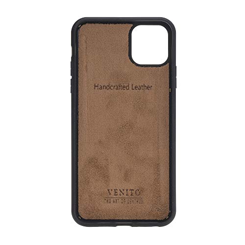 Venito Lucca Leather Case Compatible with iPhone 11 Pro Max (6.5inch) – Extra Secure with Padded Back Cover - Black Crocodile - color: Black Crocodile, size: iPhone 11 Pro Max