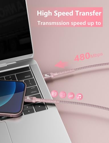 USBC to USBC Cable Fast Charging 66W, 2Pack 3FT USB C Cable, iPhone USB C - color: Pink, size: 3FT, style: USB C to USB C