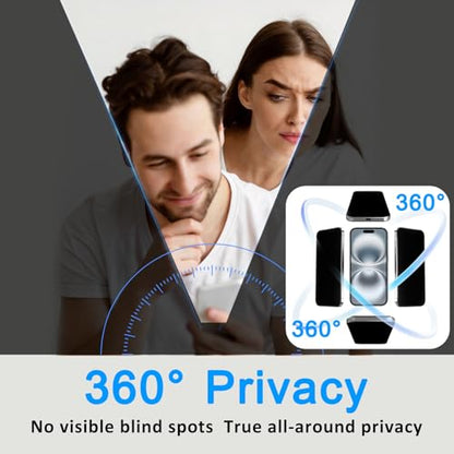 2 Pack 360° Privacy Screen for iPhone 16/15/15 Pro,Easy Install - size: 16/15/15 Pro