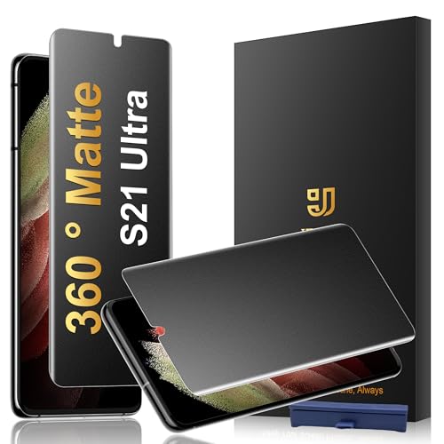 [2 Pack] 4 Way 360 °Matte TPU Privacy Screen Protector for Samsung Galaxy S21 Ultra (Not Glass), Fingerprint Sensor Compatible, Anti-Glare Full Adhesive Flexible Film - size: Galaxy S21 Ultra