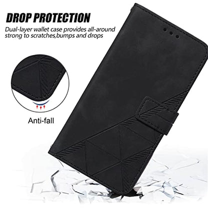 Flip Wallet Case for iPhone 17e/16e, Wrist Strap, Black | Embossed PU Leather, Detachable Wrist Strap, Card Slots, TPU Inner, Cash Pocket, Magnetic Closure, Stand, Precise Cutouts - color: Black