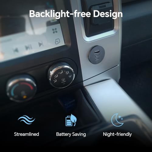 acegoo 78W 12V USB Outlet, 3 Port Fast Charging Aluminum Car USB C Charger - color: 2 Pcs