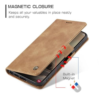 Compatible with Samsung Galaxy S26 Ultra Case with Card Holder, Kickstand Protective Flip Folio Leather Wallet Case for Galaxy S26 Ultra 5G 6.9 inch (Brown) - color: Brown, size: S26 Ultra 6.9 Inch
