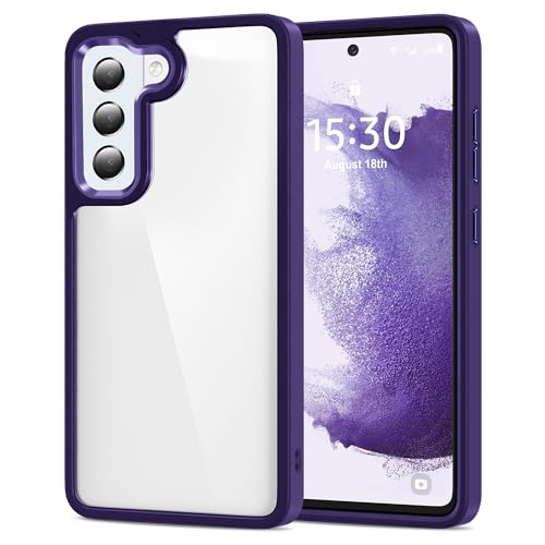 HOOMIL Case for Samsung Galaxy S22 (ONLY, Not Fit Plus, Ultra), Non-Yellowing, Drop Protection, Anti-Scratch Transparent Hard Back Phone Cover - Dark Purple - color: Dark Purple, size: Samsung Galaxy S22