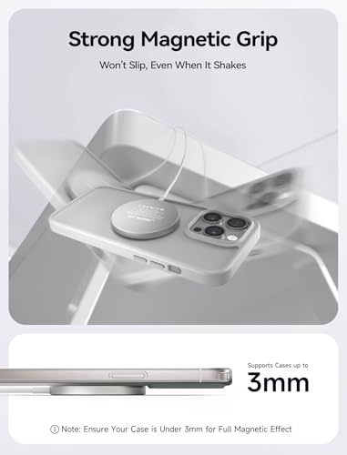 JSAUX Charger for iPhone 17 Magsafe Wireless Charging, Compatible with iPhone 17 Air Pro Max/16/15/14/13/12 Series, Magnetic Mag Safe Charging Pad, Aluminum Alloy, USB & USB C Dual Ports - Silver - color: Silver