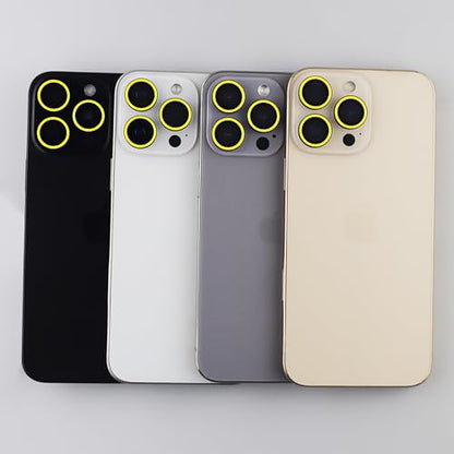 Luminous Camera Lens Protector for iPhone 16 Pro / 16 Pro Max Metal Ring Tempered Glass Glow in The Dark Lens Cover (3PCS) (Yellow, for iPhone 16 Pro/16 Pro Max) - color: Yellow