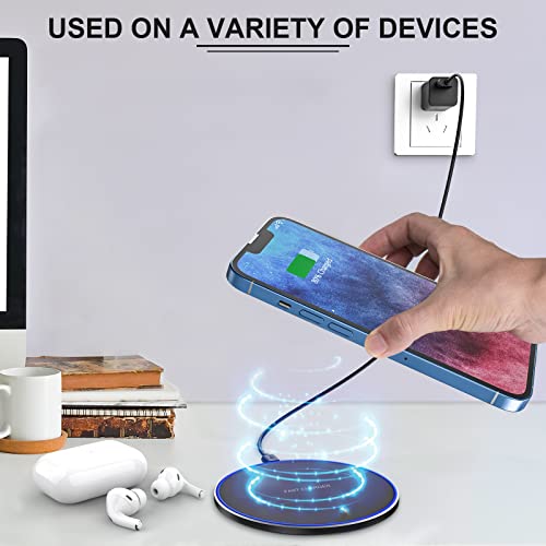 Fast Wireless Charger (Pad), 10W Max Wireless Charging Compatible with iPhone 15 Pro Max/15 Pro/15/15 Plus/14/13/12/SE/11/X/XR/8, AirPods/AirPods Pro, Google Nexus 4/Huawei/LG/Samsung(No AC Adapter)