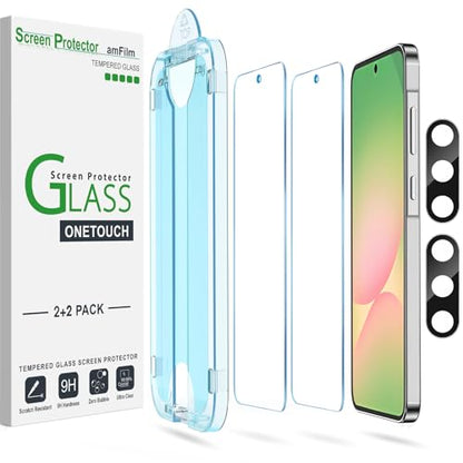 amFilm OneTouch for Samsung Galaxy A56 Screen Protector Tempered Glass - size: A56-6.7"