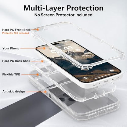 TUTUKII for iPhone 17 Pro Max Case Clear | Heavy Duty Shockproof, Anti-Drop, Anti-Yellow,Triple-Layer Transparent Protective Phone Cover, 6.9" - color: Clear, size: iPhone 17 Pro Max 6.9"