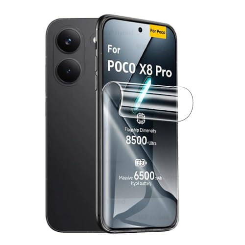 2pcs Flexible Hydrogel Film Compatible With Xiaomi Poco X8 Pro 5G 6.59" Front Screen Protector Transparent TPU Touch Sensitive Fingerprint Unlock Not Tempered Glass - color: Poco X8 Pro 5G 6.59"