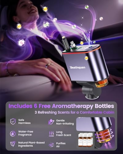 5 in 1 Retractable Car Charger USB C, Car Phone Charger for Dual Cables