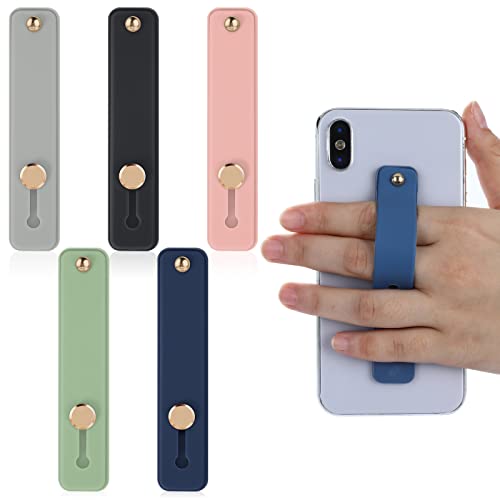 Cobee Phone Loop Finger Holder, 5pcs Cellphone Straps Universal Kickstand - color: Black, Blue, Pink, Green, Grey
