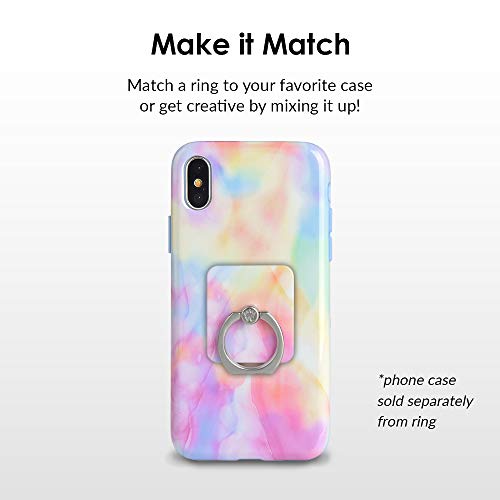Velvet Caviar Cell Phone Ring Holder - Finger Ring & Stand - Improves Phone Grip Compatible with iPhone, Galaxy and Most Cases (Except Silicone/Leather) - Pastel Tie Dye - color: Pastel Tie Dye