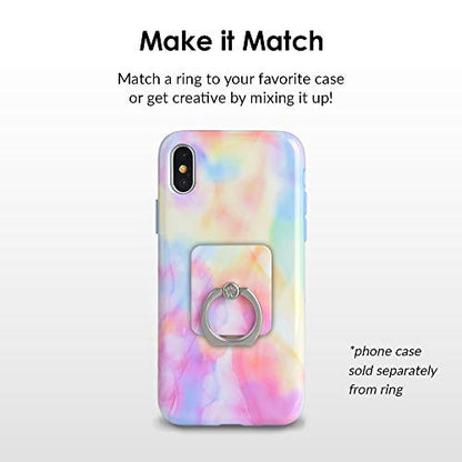 Velvet Caviar Cell Phone Ring Holder - Finger Ring & Stand - Improves Phone Grip Compatible with iPhone, Galaxy and Most Cases (Except Silicone/Leather) - Pastel Tie Dye - color: Pastel Tie Dye
