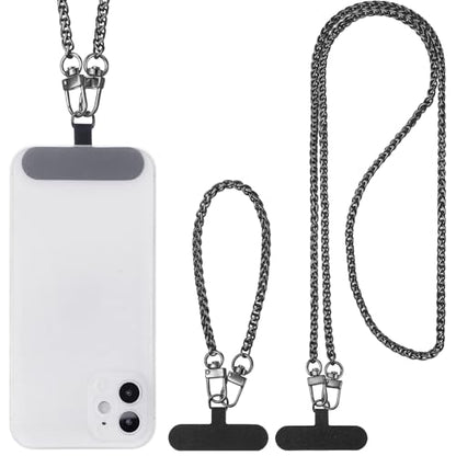Canlierr 2 Pack Phone Chain Crossbody, with Tether Tab, Deep Black - color: Deep Black