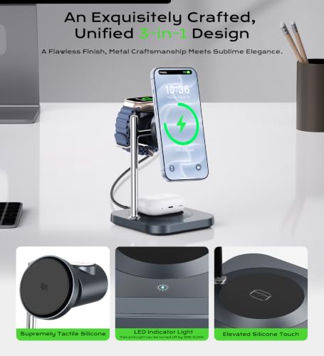 Qi2.2 25W Magnetic 3-in-1 Charging Station for Apple Devices