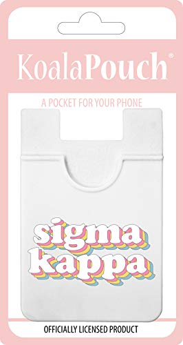 Sorority Shop Sigma Kappa Koala Pouch - Retro Design Card Holder for Phone Case- Phone Wallet Stick On - Ultra-Thin and Lightweight Phone Case Wallet - Holds Cards and Cash