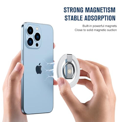 Luxury Phone Ring Holder 360 Rotation Premium Metal Kickstand iPhone 15 16 17 Pro Max Samsung Galaxy S24 Ultra Magnetic Grip Anti-Drop Adjustable Stand Wireless Charging Compatible Champagne - color: Champagne Metal Holder